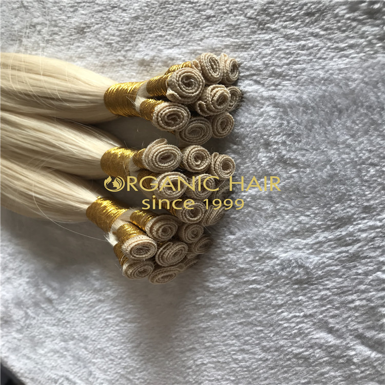 High quality human hair extensions#60 hand tied hair H131